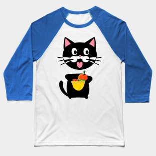 funny cat eating Baseball T-Shirt